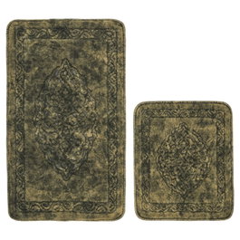 Mijölnir Juego de alfombrillas de baño de algodón Verde